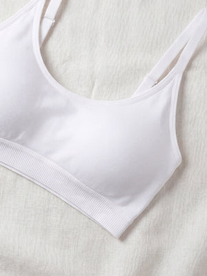 Cathy Double-Layered Slip-On Beginner Bra | Pack of 3-WHITE WHITE WHITE