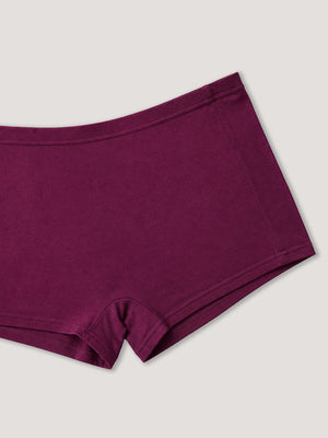 Willow High Coverage Women's Boyshort Briefs | Pack of 3-BURGUNDY BURGUNDY BURGUNDY