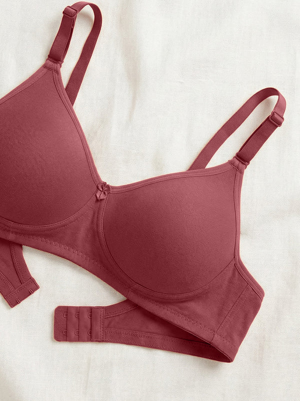 Evlyn Double Layered Cups Regular Bra | Pack of 3 | ONION WHITE WINE
