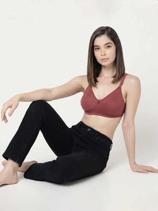 Evlyn Double Layered Cups Regular Bra | Pack of 3 | WINE WINE WINE
