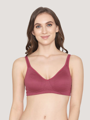 Winny Double Layered Non Padded Everyday Bra-ROSE BUD