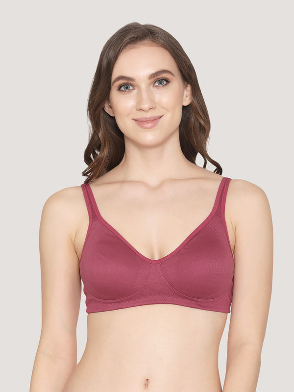 Winny Double Layered Non Padded Everyday Bra-ROSE BUD