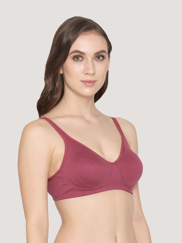 Winny Double Layered Non Padded Everyday Bra-ROSE BUD