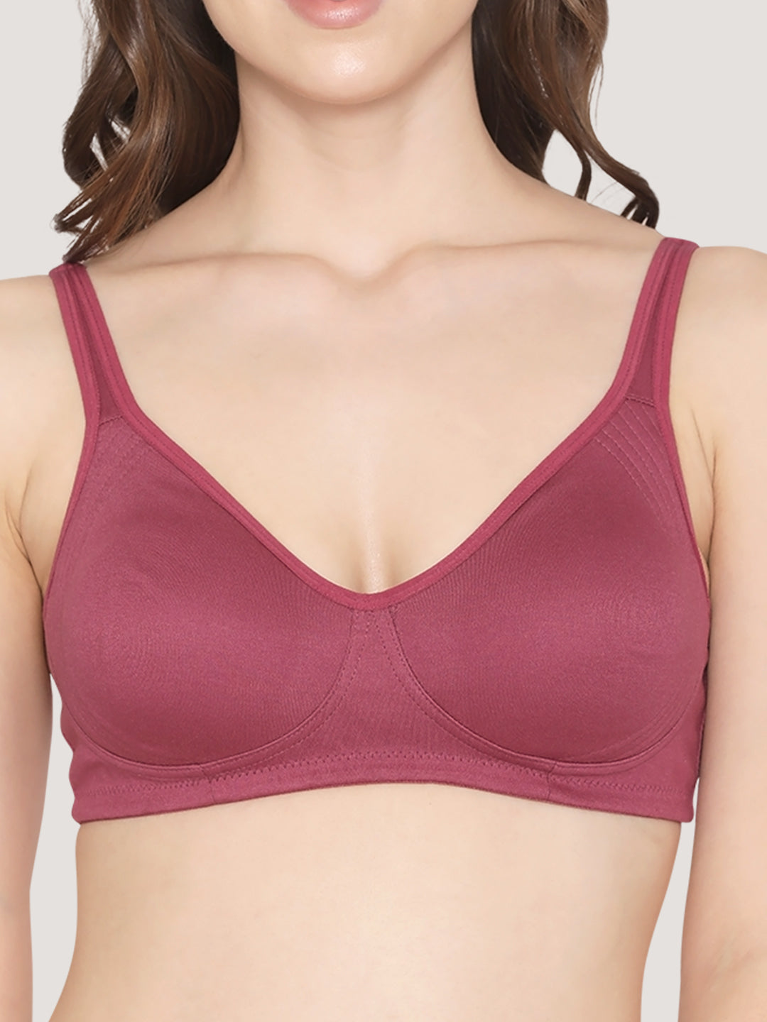 Winny Double Layered Non Padded Everyday Bra-ROSE BUD