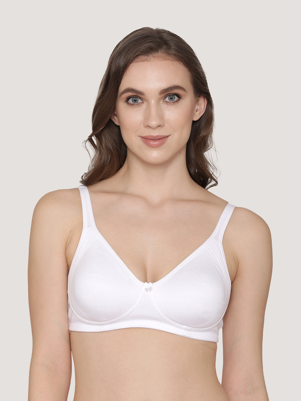 Winny Double Layered Non Padded Everyday Bra-WHITE