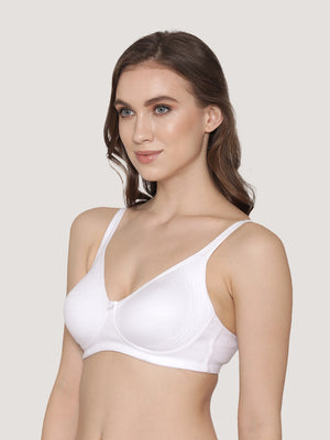 Winny Double Layered Non Padded Everyday Bra-WHITE