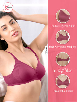 Winny Double Layered Non Padded Everyday Bra-SKIN