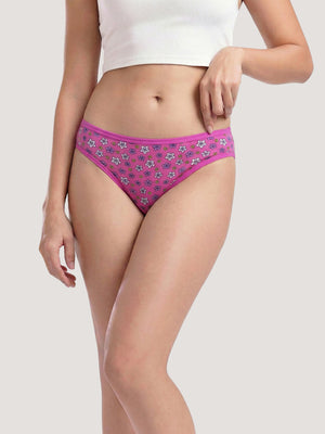 Kalyani 6074 Low Waist Bikini Style Cotton Printed Panties | Pack of 6 | Colors and Prints may vary