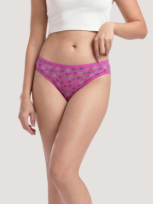 Kalyani 6074 Low Waist Bikini Style Cotton Printed Panties | Pack of 6 | Colors and Prints may vary