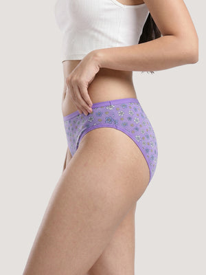 Kalyani 6074 Low Waist Bikini Style Cotton Printed Panties | Pack of 6 | Colors and Prints may vary