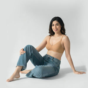 Pranika Non Padded Seamed Everyday Bra | Pack of 3-CAMEL CAMEL CAMEL