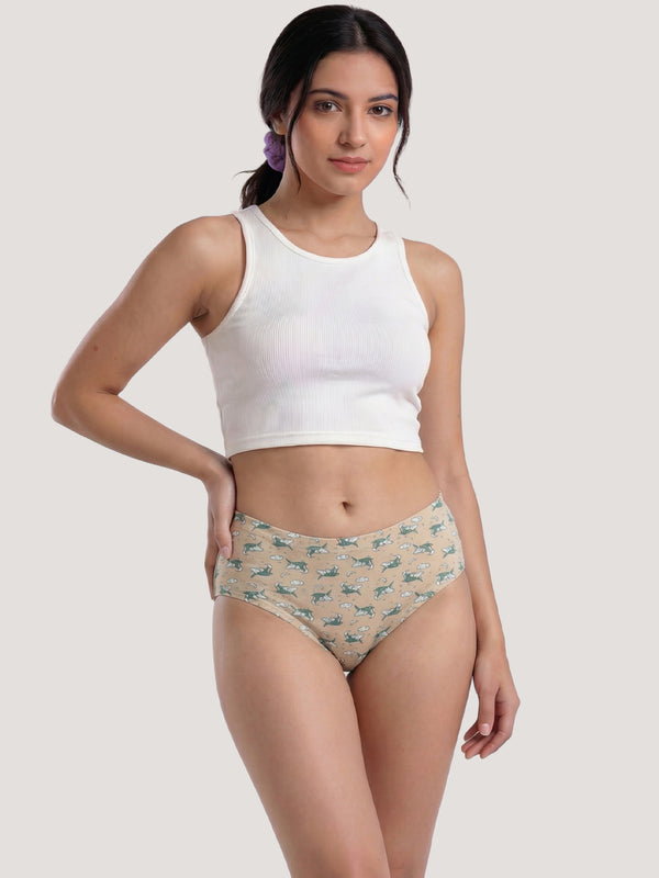 Kalyani 50004 Mid Coverage Super Comfortable Printed Panties | Pack of 5