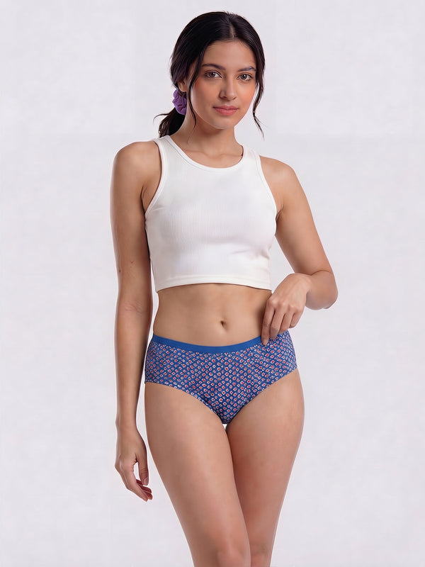 Kalyani 11028 Women Cotton Low Waist Printed Panties (Briefs) | Pack of 6