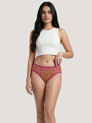 Kalyani 11033 Women Cotton Low Waist Printed Panties (Briefs) | Pack of 6