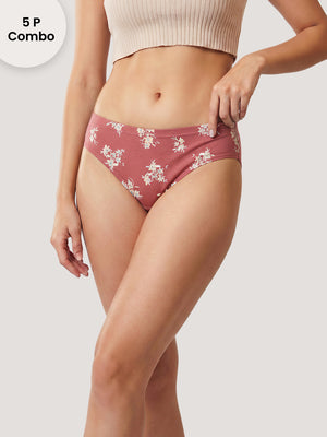Kalyani 50001 Mid Coverage Super Comfortable Printed Panties | Pack of 5