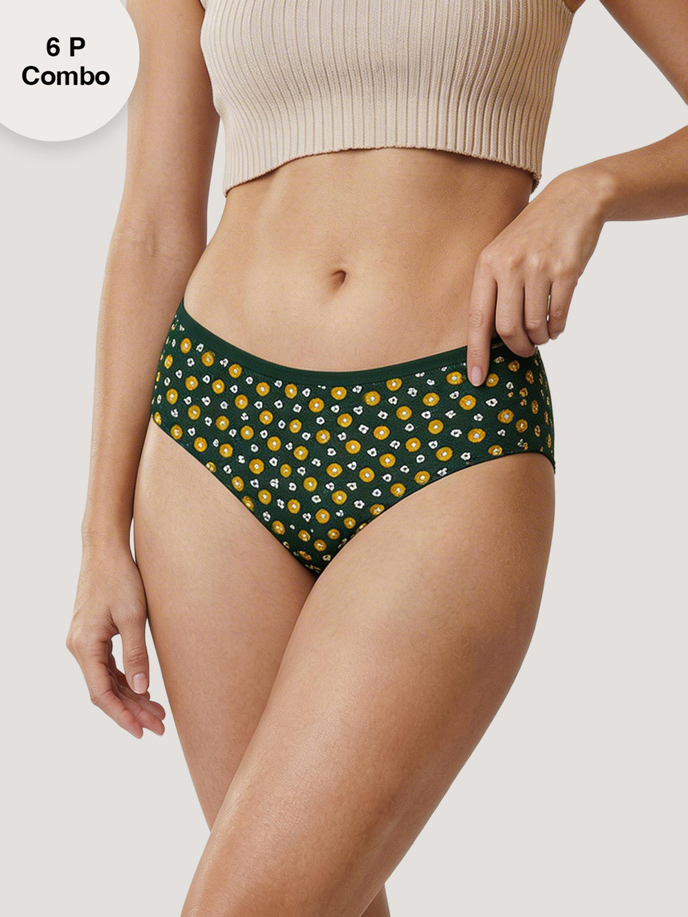 Kalyani 58008 Super Comfy Cotton Low Waist Panties (Briefs) for Women | Pack of 6