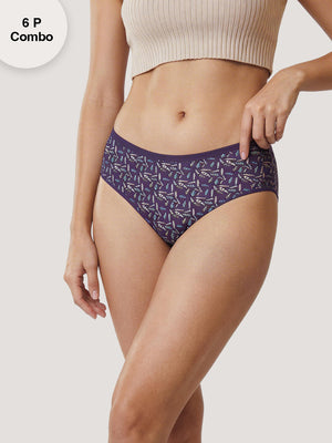 Kalyani 58009 Super Comfy Cotton Low Waist Panties (Briefs) for Women | Pack of 6