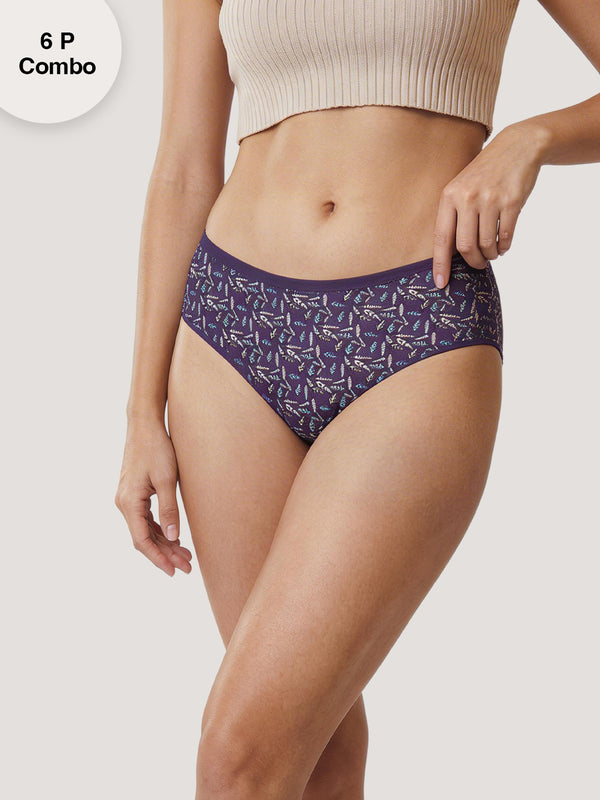 Kalyani 58009 Super Comfy Cotton Low Waist Panties (Briefs) for Women | Pack of 6