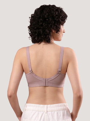 Kalyani Ashley Double Layered Seamless Cups Full Coverage Cotton Lycra Bra | Pack of 2 |FAWN BLACK