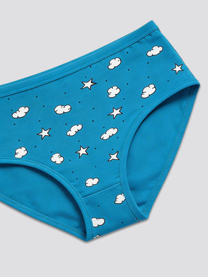 Kalyani 69005 High Coverage Premium Cotton Lycra Fabric Hipster Style Printed Panties for Women | Pack of 6 | Colors and Prints may vary