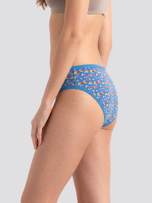 Kalyani 69006 High Coverage Premium Cotton Lycra Fabric Hipster Style Printed Panties for Women | Pack of 6 | Colors and Prints may vary