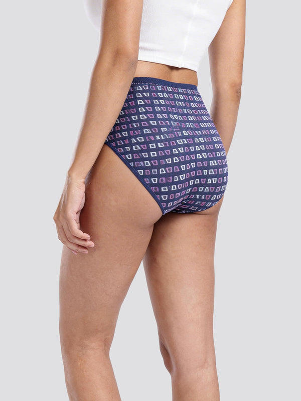 Kalyani 9535 Women's Full Coverage Grip Mid Waist Printed Hipster Panties | Pack of 6 | Colors and Prints may vary