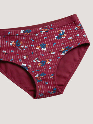 Kalyani 9536 Women's Full Coverage Grip Mid Waist Printed Hipster Panties | Pack of 6 | Colors and Prints may vary