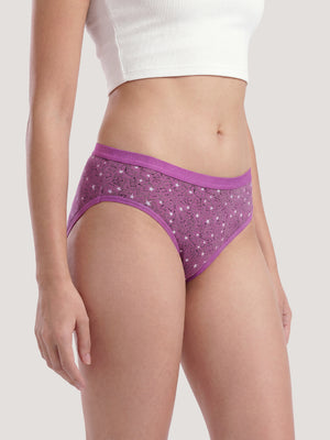 Kalyani 3530 Medium Coverage Cotton Lycra Fabric Mid Waist Printed Hipster Panties for Women | Pack of 6 | Colors and Prints may vary