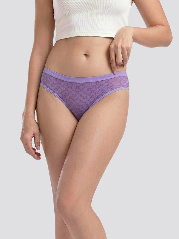 Kalyani 3529 Medium Coverage Cotton Lycra Fabric Mid Waist Printed Hipster Panties for Women | Pack of 6 | Colors and Prints may vary