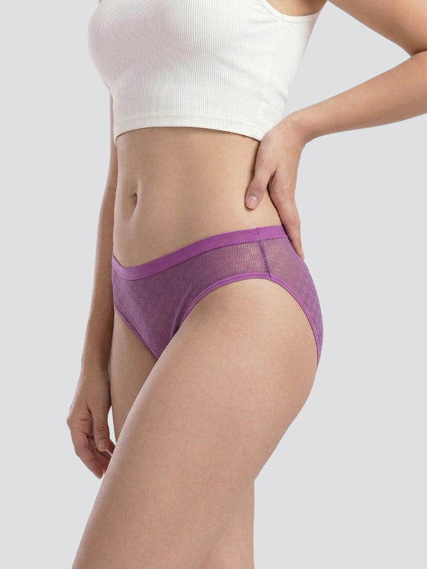 Kalyani 3529 Medium Coverage Cotton Lycra Fabric Mid Waist Printed Hipster Panties for Women | Pack of 6 | Colors and Prints may vary
