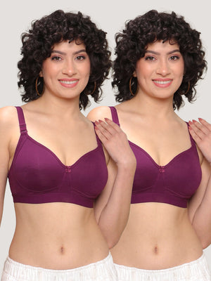 Kalyani Ashley Double Layered Seamless Cups Full Coverage Cotton Lycra Bra | Pack of 2 |ROSEBUD ROSEBUD