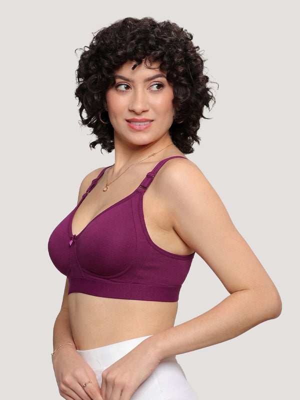 Kalyani Ashley Double Layered Seamless Cups Full Coverage Cotton Lycra Bra | Pack of 2 |ROSEBUD ROSEBUD