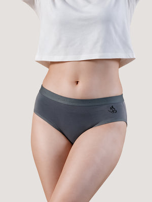 Sensa Mid-Rise Rich Cotton Hipster Panties for Women-ORANGE RUST DARK VIOLET ASH