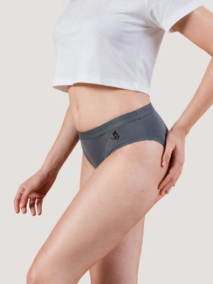 Sensa Mid-Rise Rich Cotton Hipster Panties for Women-ASH ASH ASH