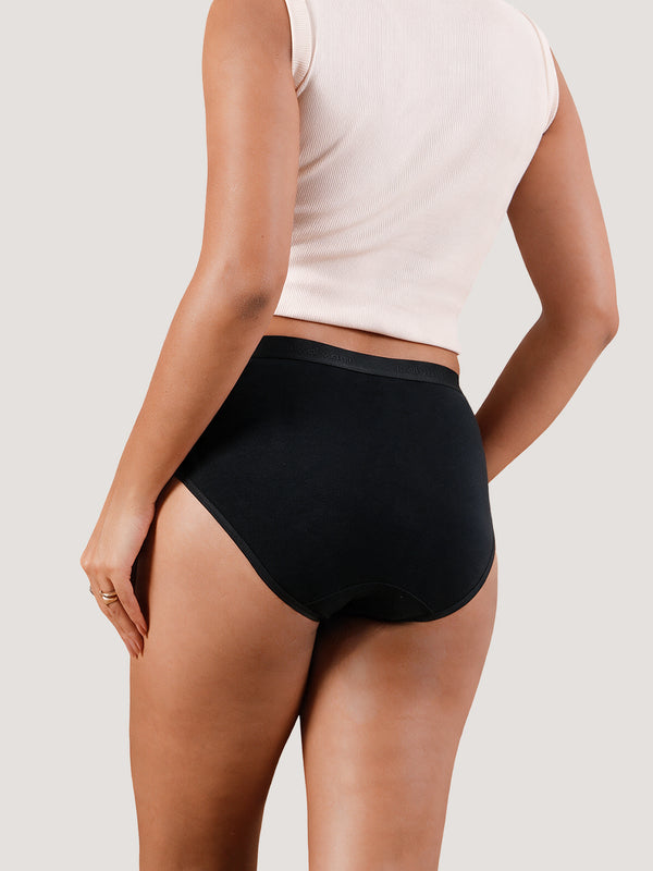Sensa Mid-Rise Rich Cotton Hipster Panties for Women-BLACK BLACK BLACK
