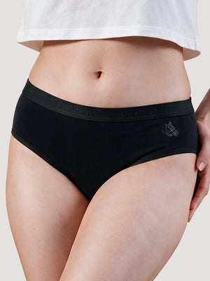 Sensa Mid-Rise Rich Cotton Hipster Panties for Women-BURGUNDY DARK VIOLET BLACK