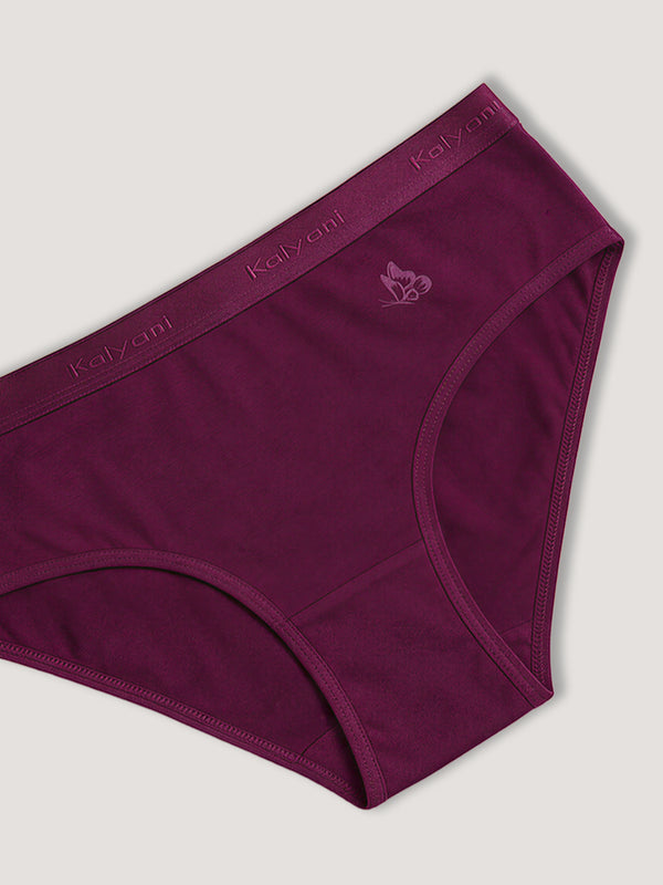 Sensa Mid-Rise Rich Cotton Hipster Panties for Women-BURGUNDY BURGUNDY BURGUNDY