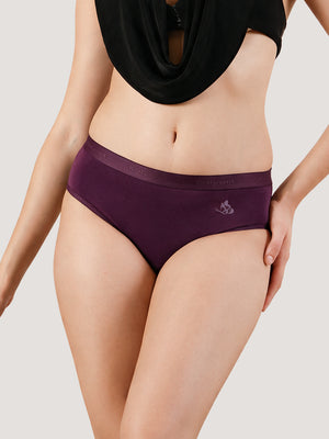 Sensa Mid-Rise Rich Cotton Hipster Panties for Women-ONION BURGUNDY DARK VIOLET