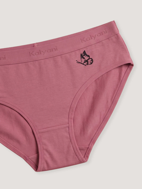 Sensa Mid-Rise Rich Cotton Hipster Panties for Women-ASH ONION BURGUNDY