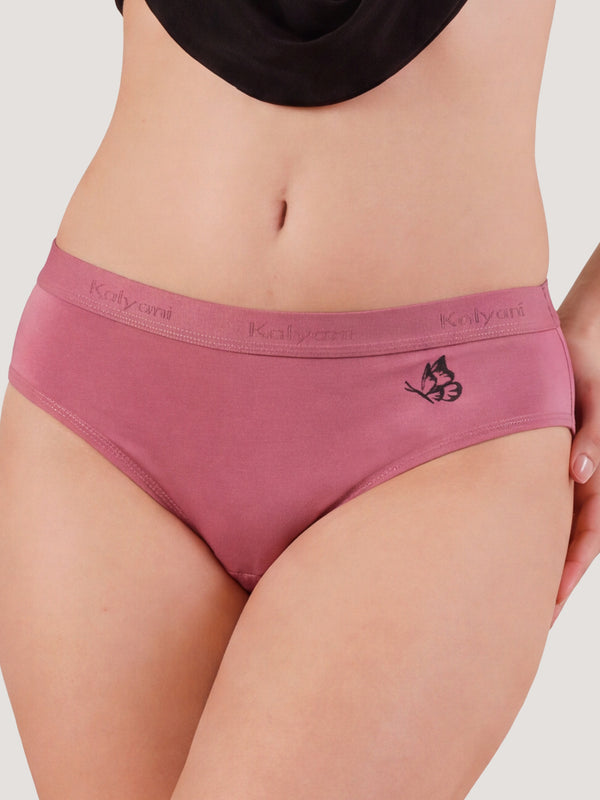 Sensa Mid-Rise Rich Cotton Hipster Panties for Women-ASH ONION BURGUNDY