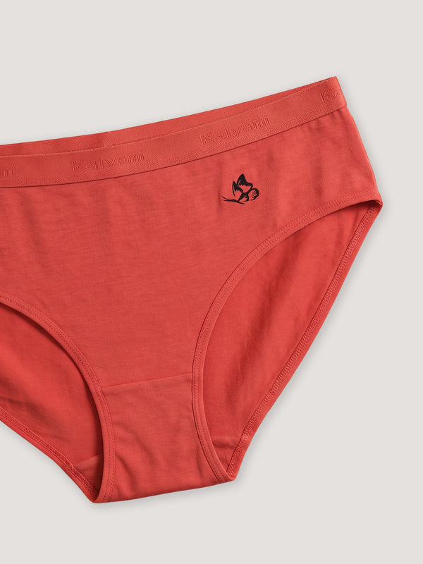 Sensa Mid-Rise Rich Cotton Hipster Panties for Women-ORANGE RUST ORANGE RUST ORANGE RUST