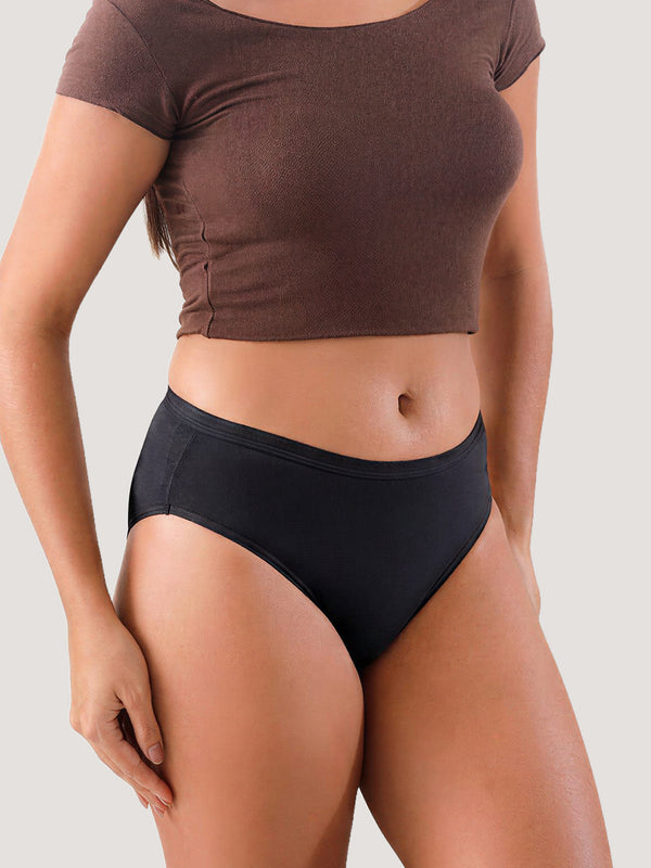 Snow Women's Modal Fabric Everyday Hipster Panties | Pack of 3-BLACK BLACK BLACK