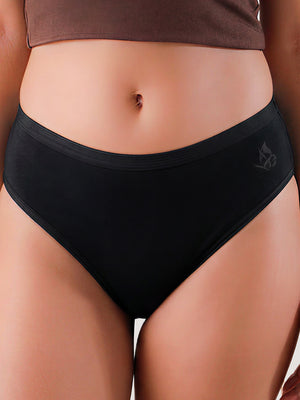 Snow Women's Modal Fabric Everyday Hipster Panties | Pack of 3-BLACK BLACK BLACK