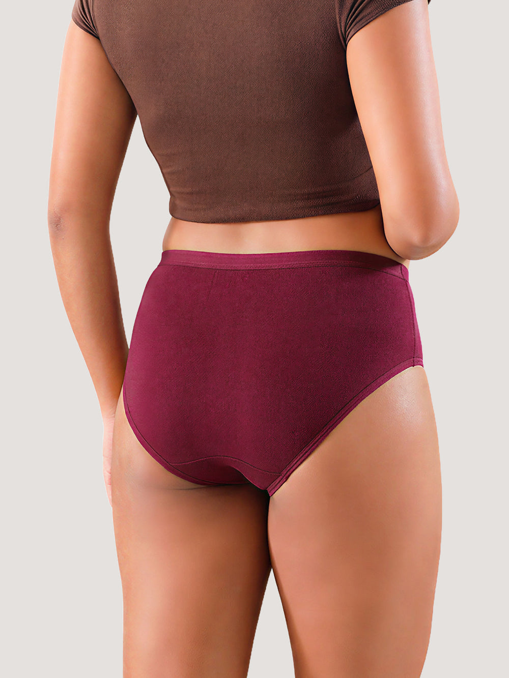 Snow Women's Modal Fabric Everyday Hipster Panties | Pack of 3-BURGUNDY BURGUNDY BURGUNDY