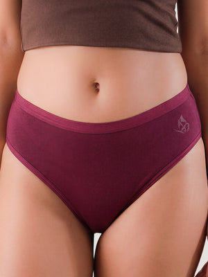 Snow Women's Modal Fabric Everyday Hipster Panties | Pack of 3-NUDE BLACK BURGUNDY