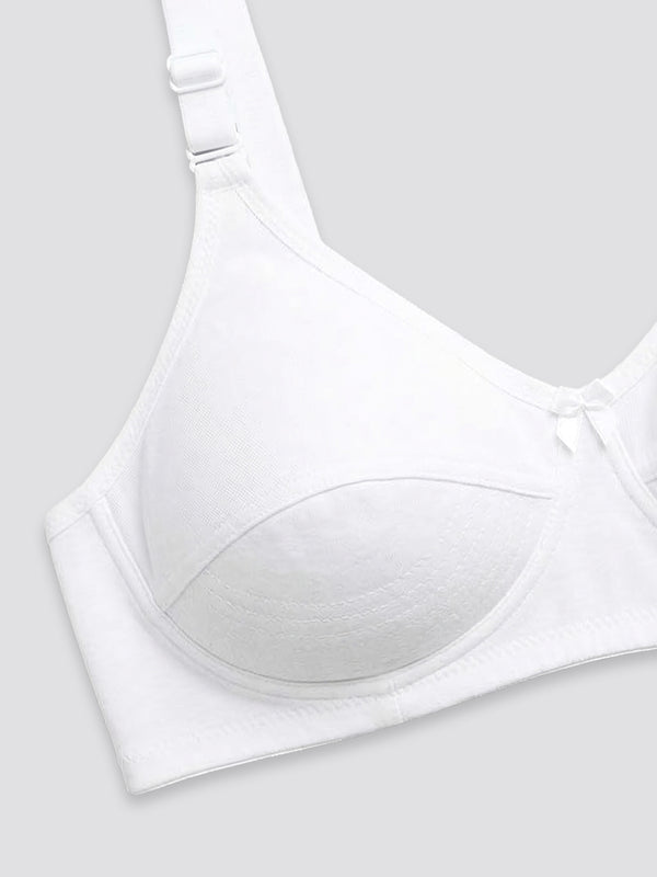 Pranika Non Padded Seamed Everyday Bra | Pack of 3-BLACK CAMEL WHITE