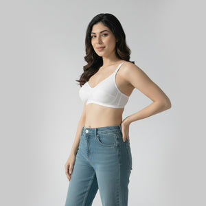 Pranika Non Padded Seamed Everyday Bra | Pack of 3-WHITE WHITE WHITE