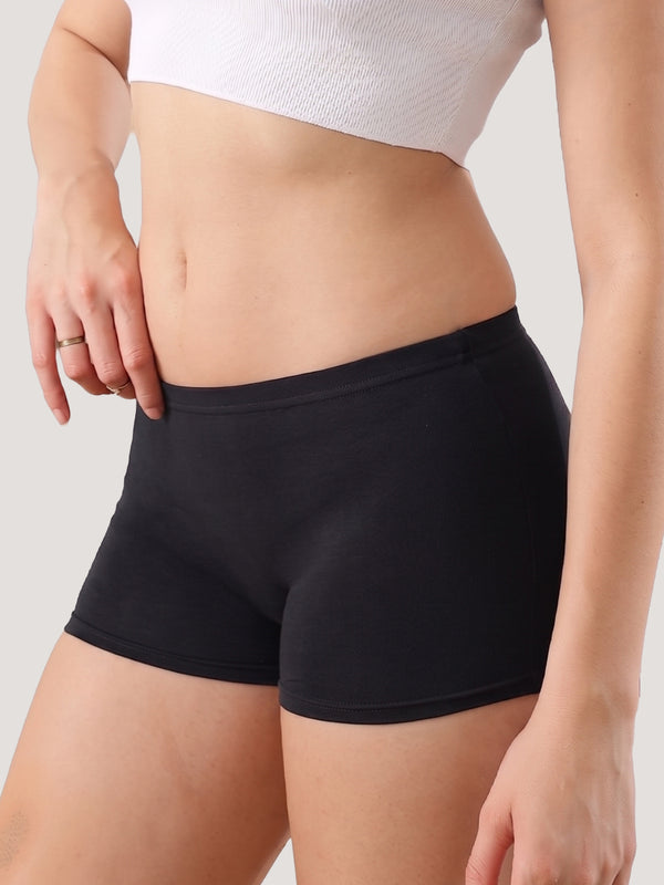 Willow High Coverage Women's Boyshort Briefs | Pack of 3-BLACK BURGUNDY NAVY BLUE